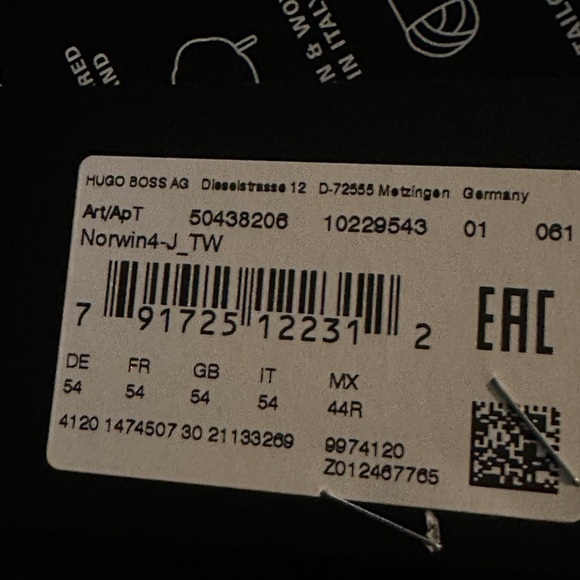 Boss Hugo Boss Slim FIT JACKET IN MICRO-PATTERNED STRETCH JERSEY 44R - Picture 9 of 17